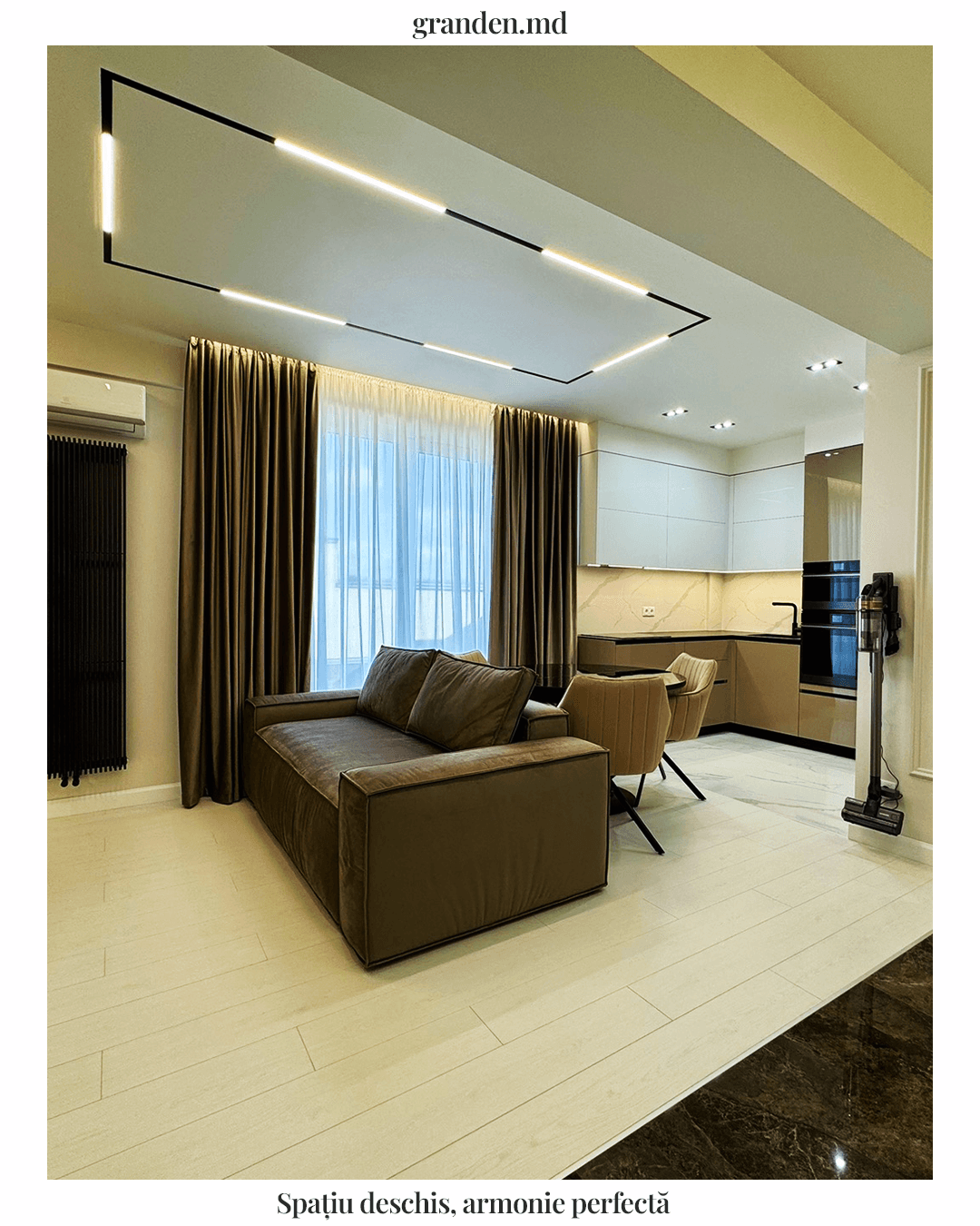 Living open-space cu panou TV - fotografie 2