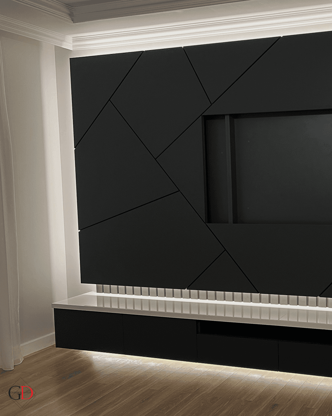 Panou TV negru cu LED — GranDen